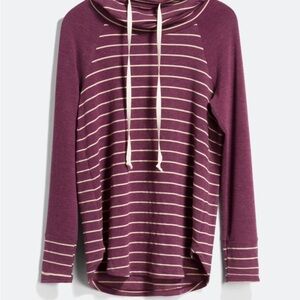 Pink Clover Maroon and Beige Knit Top